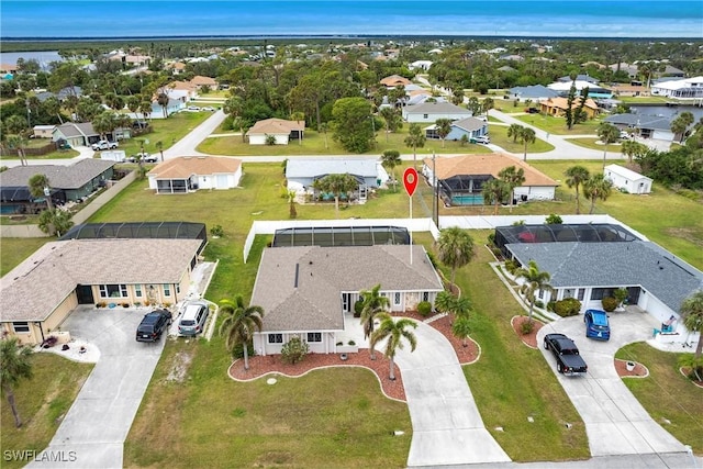 bird's eye view with a residential view