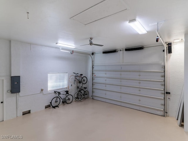 garage with electric panel