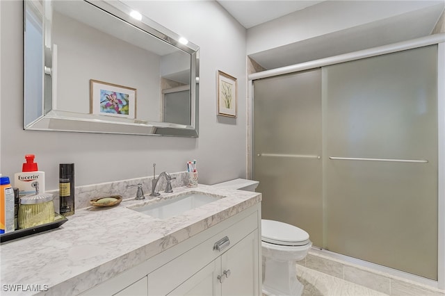 7629 Captains Harbor Dr Unit 1203, Bokeelia, FL 33922 - full bathroom featuring toilet, a shower stall, and vanity