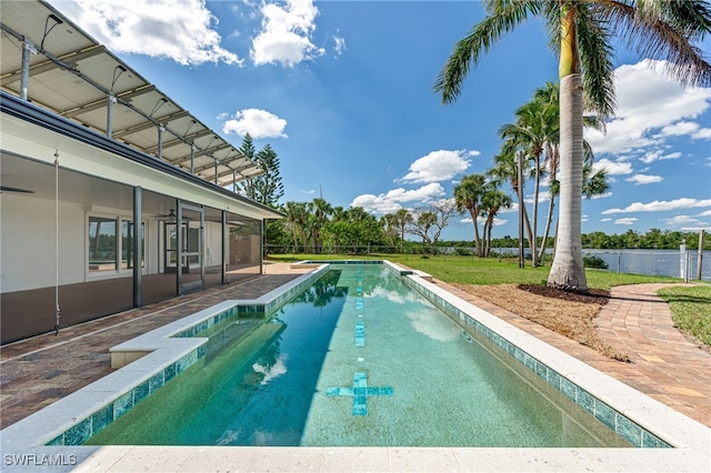 view of pool featuring fence and a fenced in pool