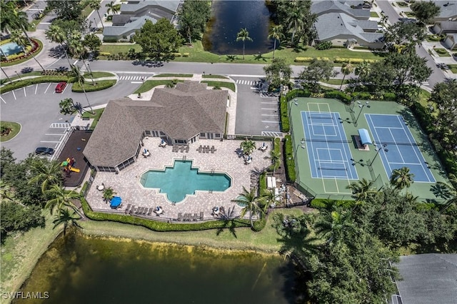 8074 Tauren Ct, Naples, FL 34119 - birds eye view of property featuring a residential view and a water view
