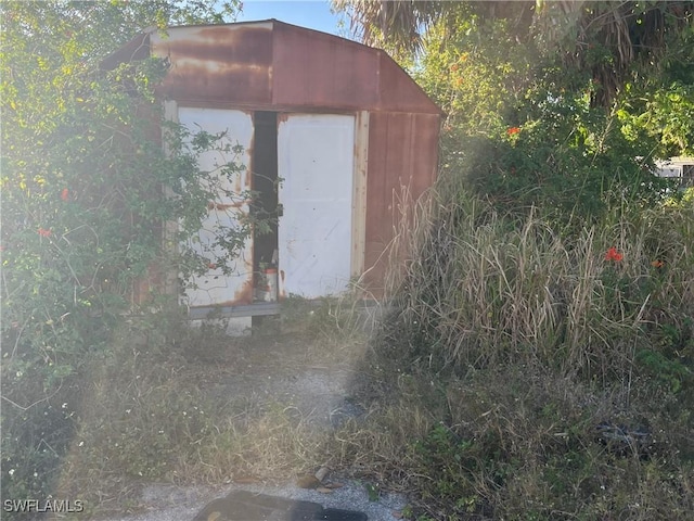 view of shed