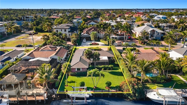 bird's eye view with a residential view