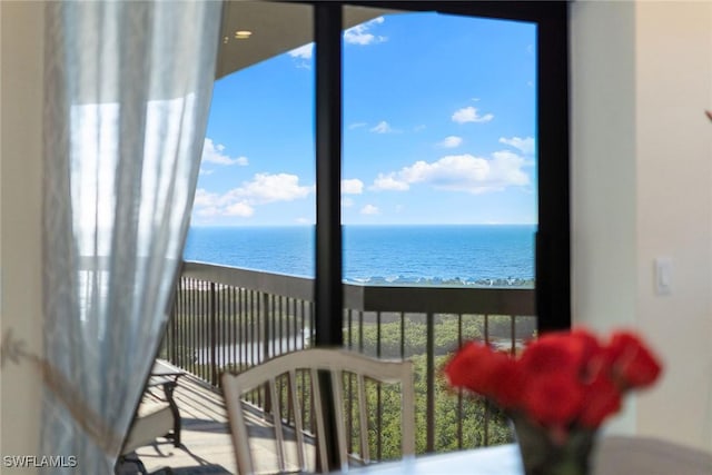 balcony with a water view