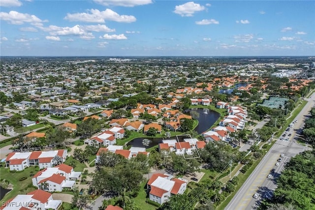 drone / aerial view with a residential view