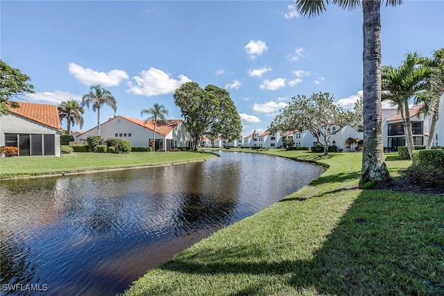 property view of water with a residential view