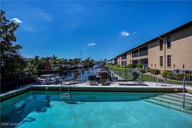 pool featuring fence