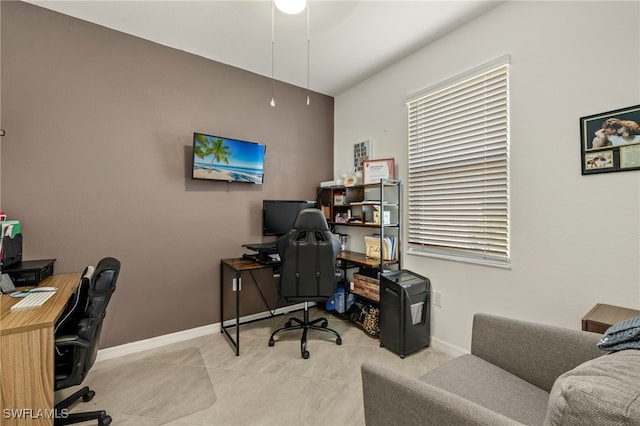 home office featuring baseboards