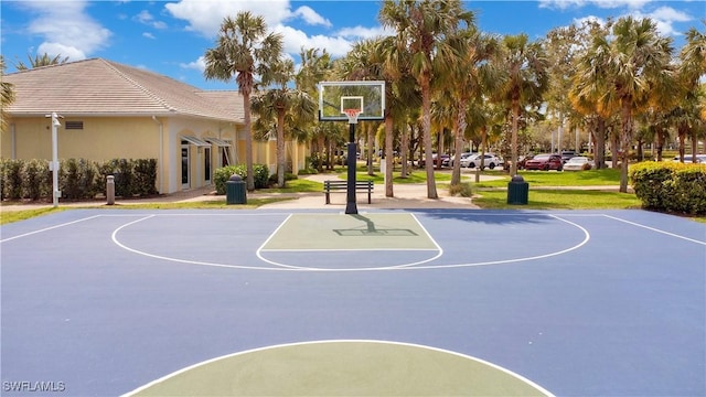 view of sport court featuring community basketball court