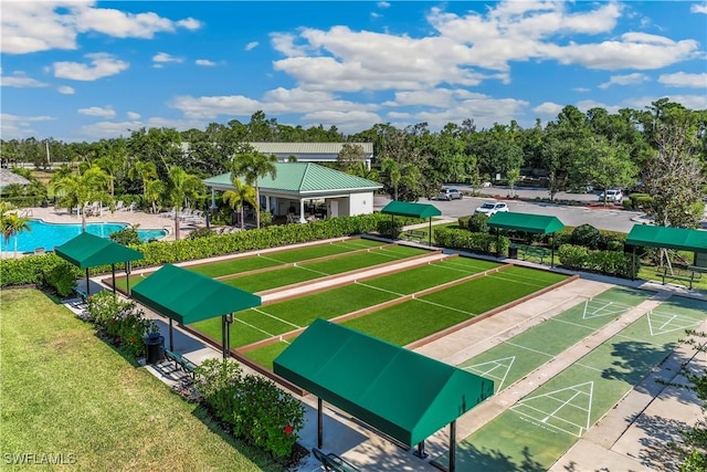 view of community featuring shuffleboard