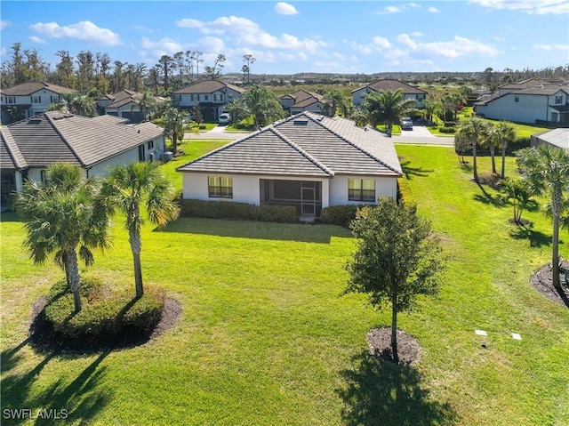 bird's eye view with a residential view