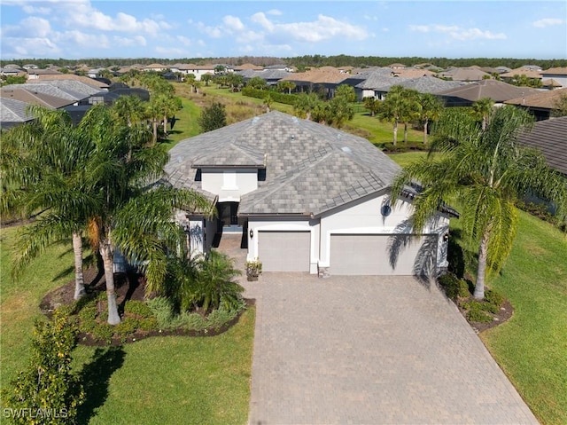 drone / aerial view with a residential view