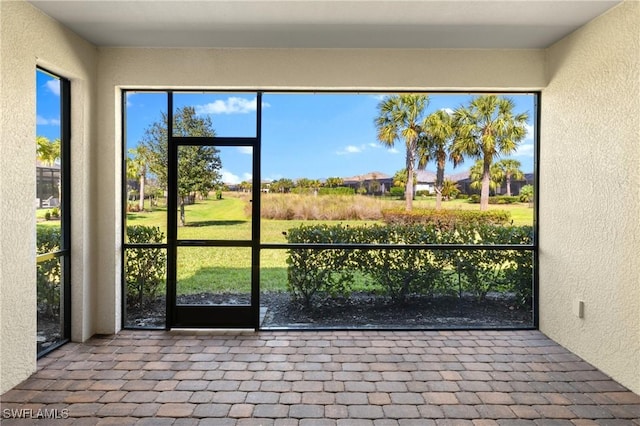 view of unfurnished sunroom