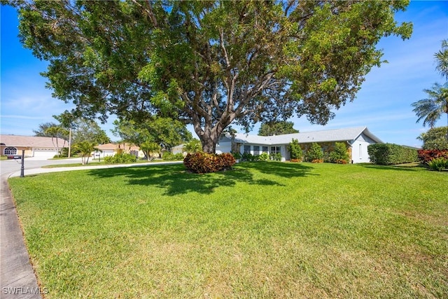 view of front facade featuring a front lawn