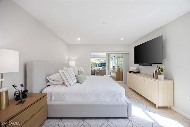 bedroom featuring baseboards and recessed lighting