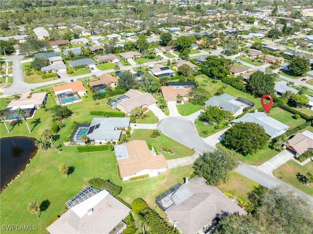 aerial view featuring a residential view