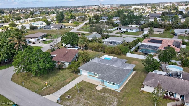 bird's eye view with a residential view