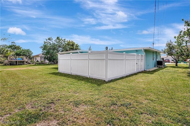 view of yard with fence