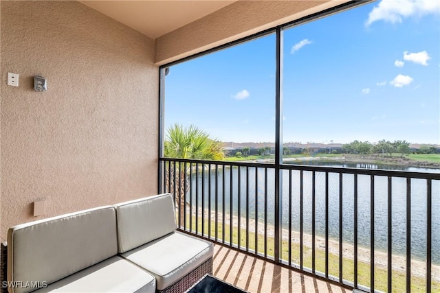 balcony with a water view