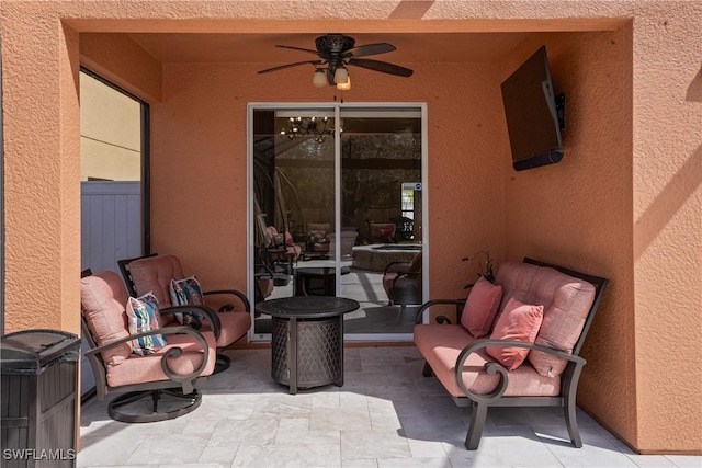 view of patio / terrace with ceiling fan