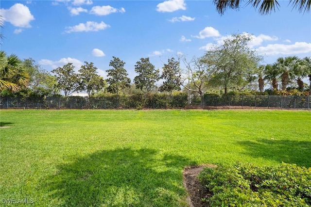 view of yard with fence