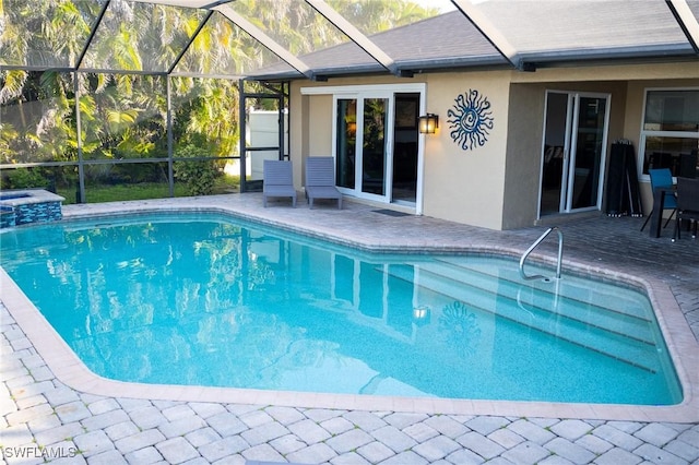 pool featuring a patio and a lanai