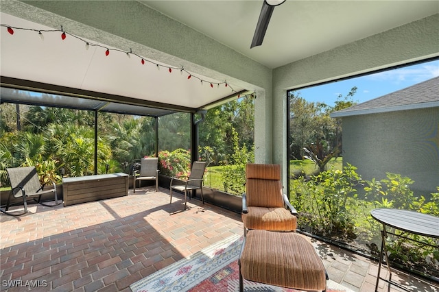 18512 Marlin Kite Ln, North Fort Myers, FL 33917 - sunroom with a ceiling fan