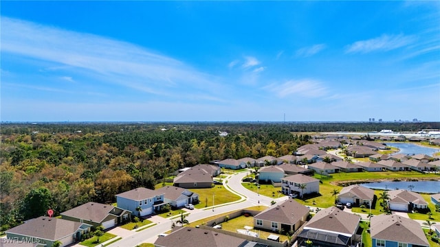 18512 Marlin Kite Ln, North Fort Myers, FL 33917 - aerial view with a water view, a wooded view, and a residential view
