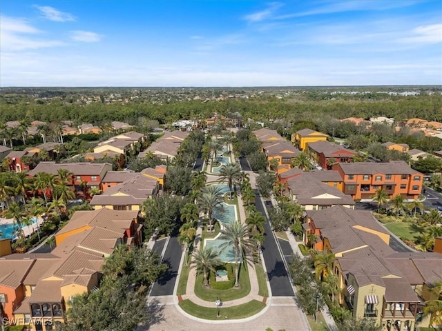 drone / aerial view with a residential view