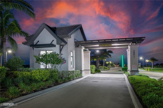 exterior space with stucco siding