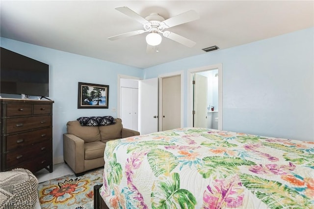 16221 Buccaneer St, Bokeelia, FL 33922 - bedroom with ceiling fan and visible vents