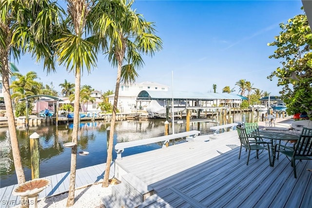 16221 Buccaneer St, Bokeelia, FL 33922 - dock area featuring a water view and boat lift