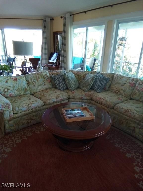 living room featuring plenty of natural light and wood finished floors