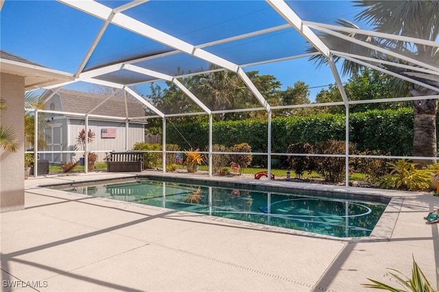 pool featuring a patio and a lanai