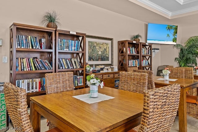 interior space featuring ornamental molding