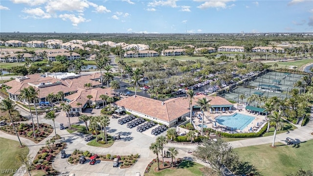 aerial view featuring a residential view