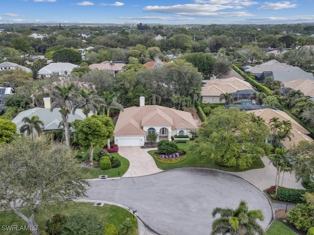 aerial view featuring a residential view