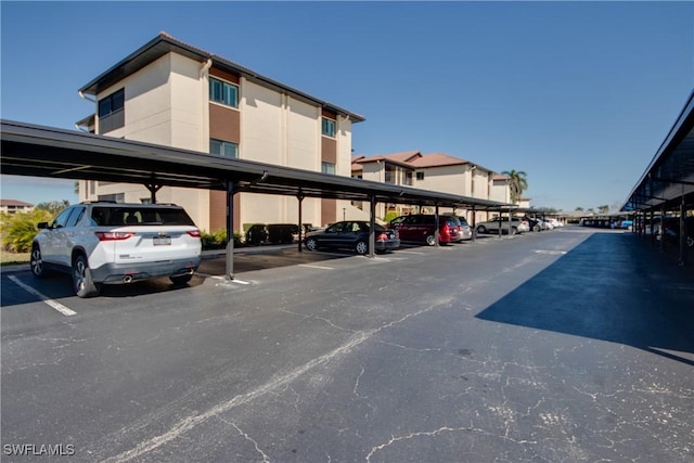 view of covered parking lot