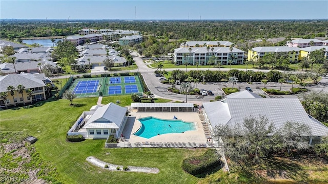 aerial view featuring a residential view