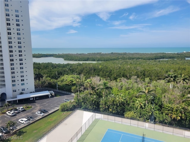 exterior space featuring a water view