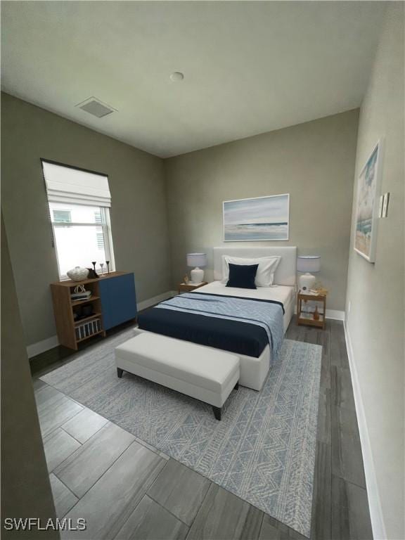 3608 Sapphire Cove Cir, Naples, FL 34114 - bedroom featuring baseboards, visible vents, and wood tiled floor