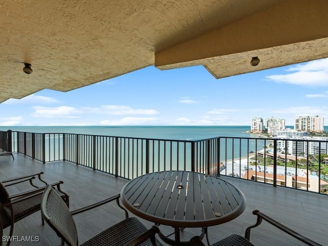 balcony with a water view