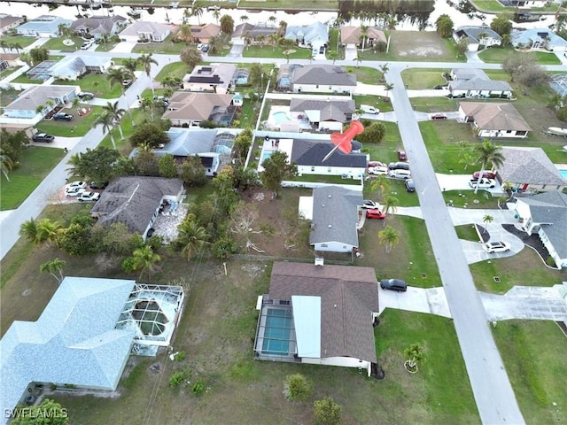 bird's eye view with a residential view