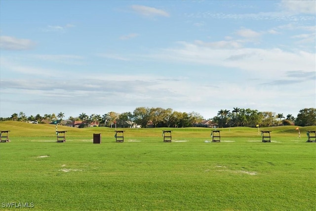 view of home's community with a lawn