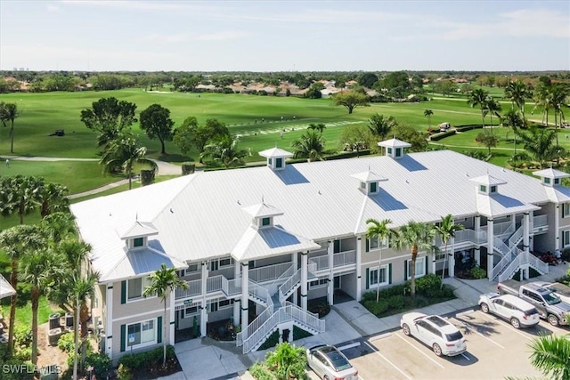 aerial view with view of golf course