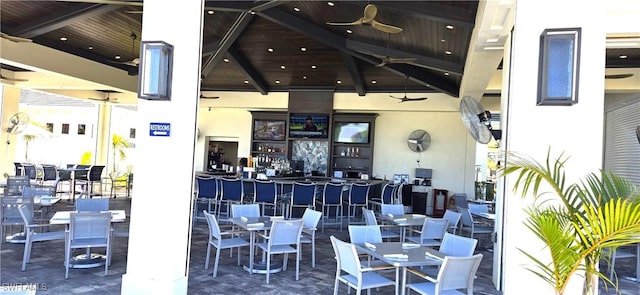 view of patio / terrace with outdoor dining space and ceiling fan