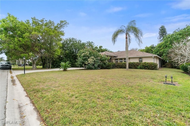 view of yard with driveway