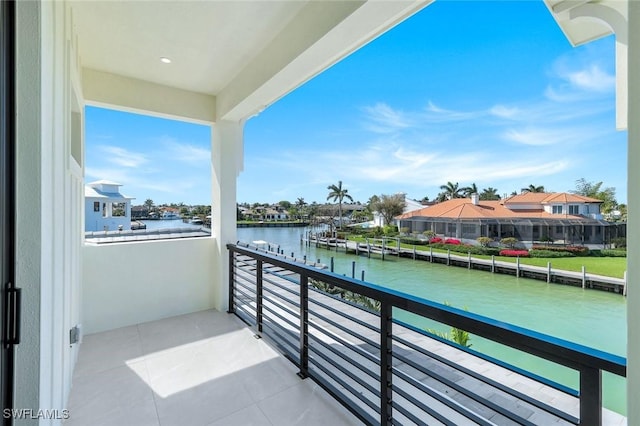 balcony with a water view