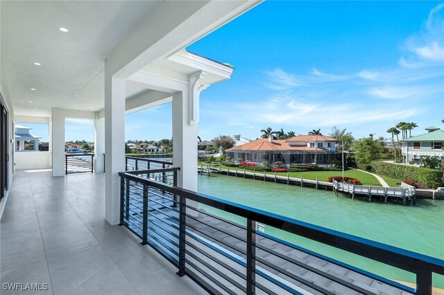 balcony with a water view