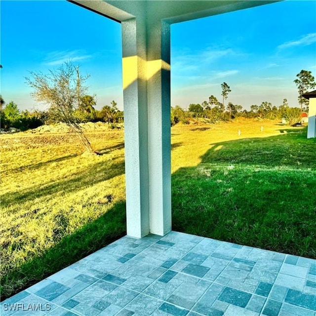 view of yard featuring a patio area